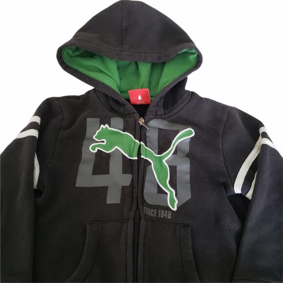 2 FOR $5 SALE Boy's Puma Black Zip Up Hoodie Size 4 - Picture 9 of 9